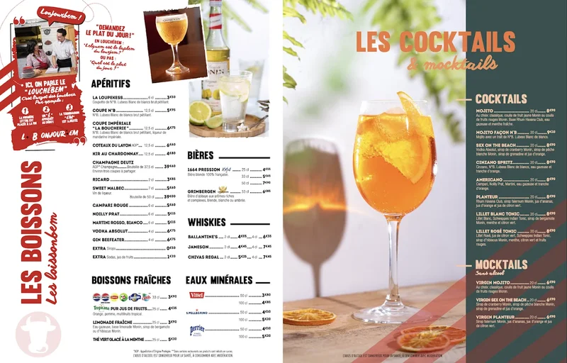 menu 2 of Restaurant La Boucherie