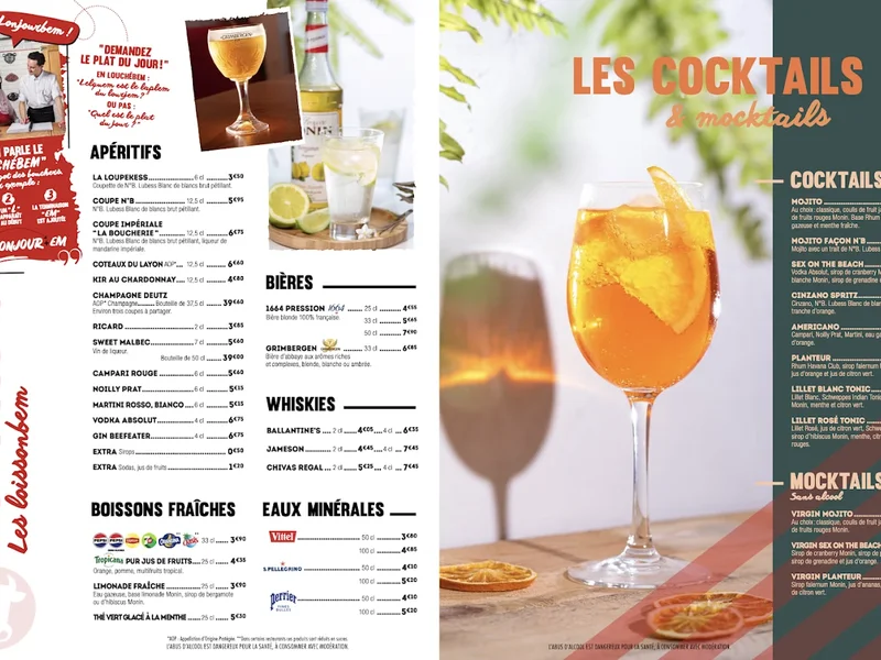 menu 2 of Restaurant La Boucherie