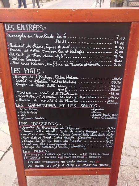 menu 0 of L 'Horloge