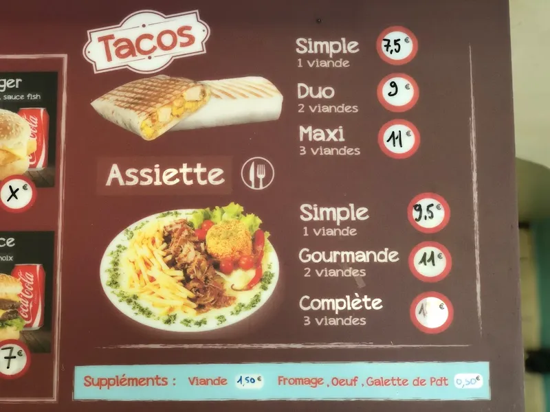 menu 2 of O'15 Délices