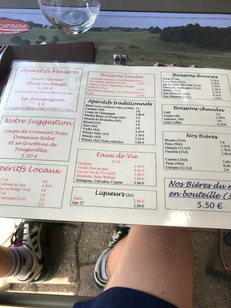 menu 2 of La Taverne Comtoise MÉTABIEF