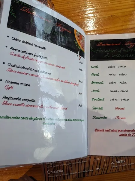 menu 1 of Auberge Le Passe Temps