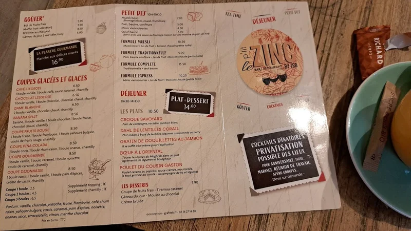 menu 0 of Le P'tit ZINC