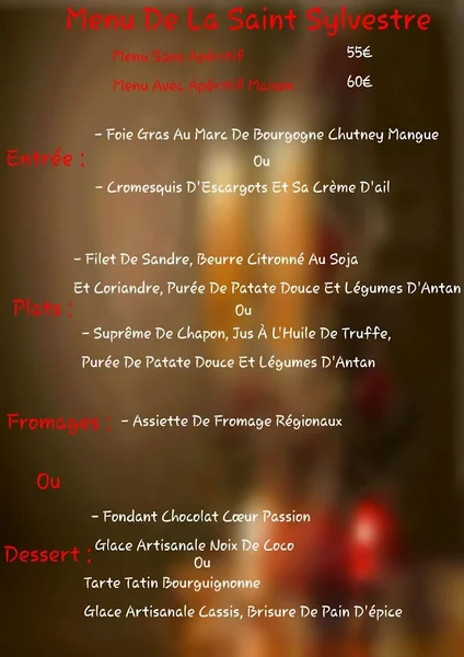 menu 0 of Restaurant Le Carpe Diem