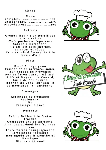 menu 1 of Restaurant Le Carpe Diem