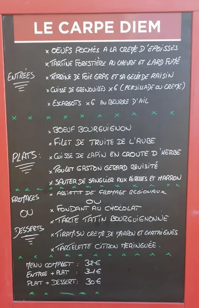 menu 2 of Restaurant Le Carpe Diem