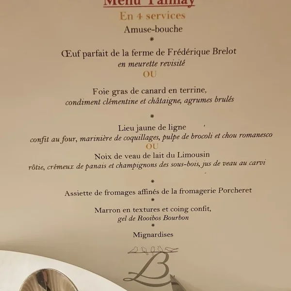 menu 1 of Loiseau des Ducs