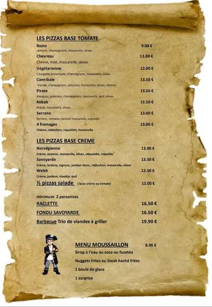 menu 1 of La guinguette du pirate
