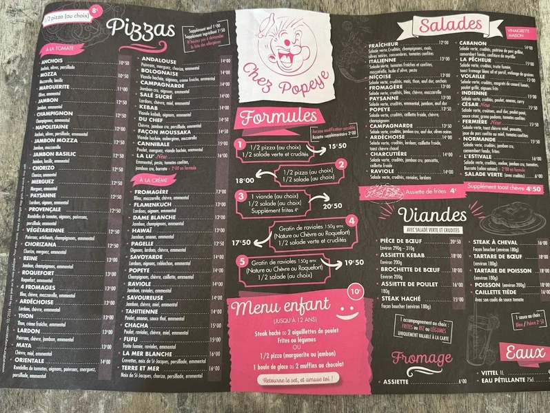 menu 0 of Chez Popeye