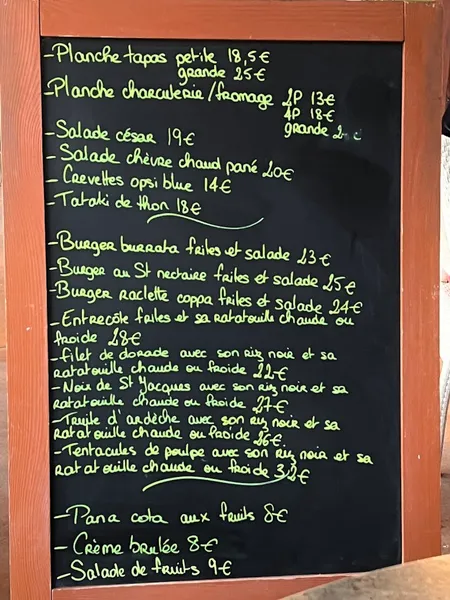 menu 0 of La Paillote