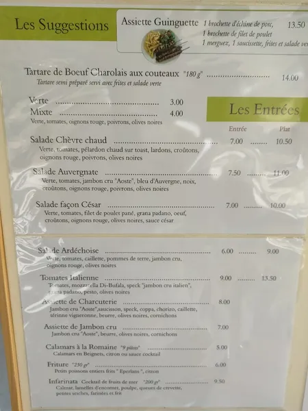 menu 1 of Restaurant L'althéa