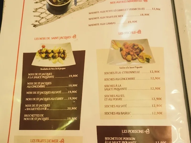 menu 1 of Aux Baguettes d'Or