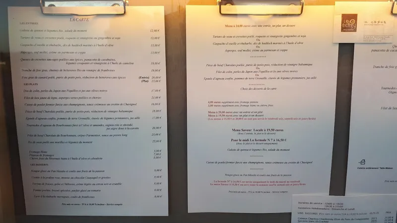 menu 1 of Restaurant Le Bengy