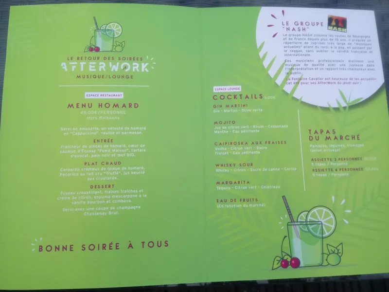 menu 0 of La Fontaine Cavalier