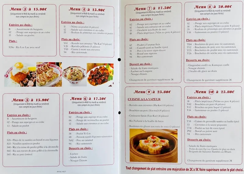 menu 0 of Le Royal Torcy