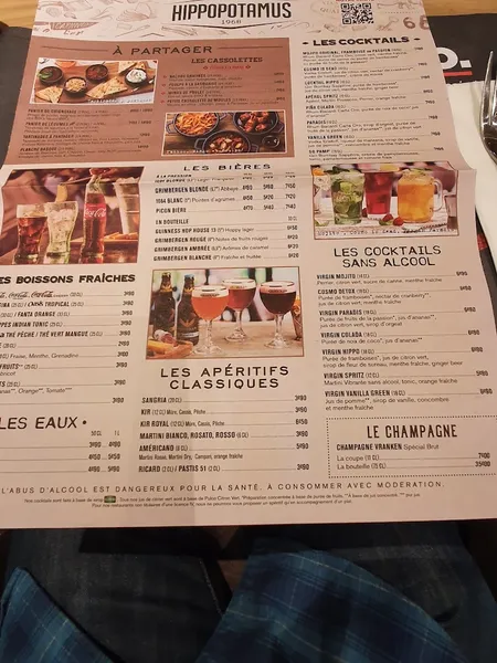 menu 2 of Hippopotamus Torcy