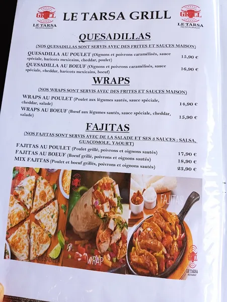 menu 1 of Le Tarsa Grill