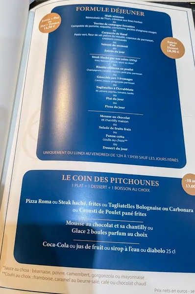 menu 1 of Le Napoli