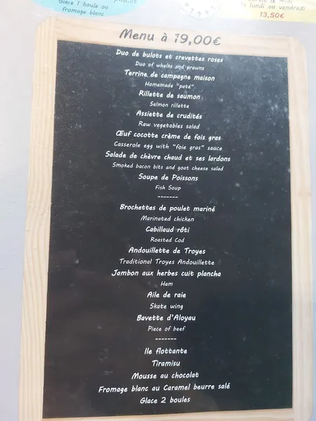 menu 0 of La Planche A
