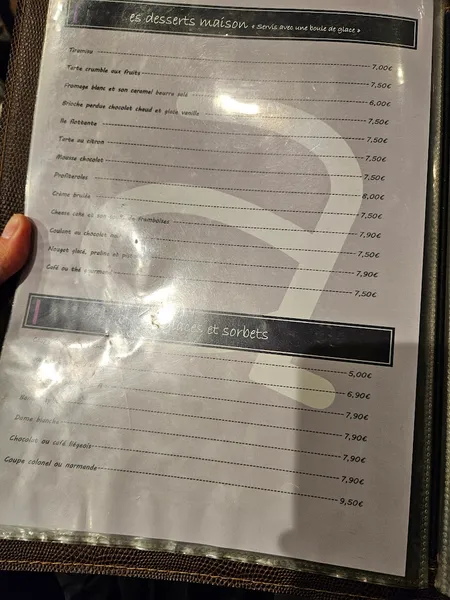 menu 1 of La Planche A