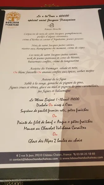 menu 0 of Restaurant la comédie