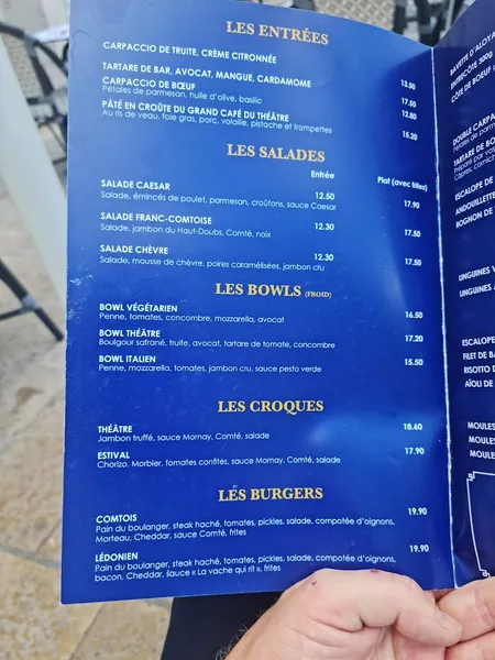 menu 2 of Le Grand Café du Théâtre