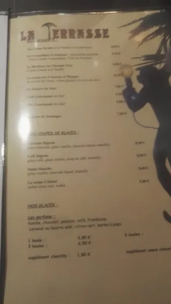 menu 0 of La Terrasse