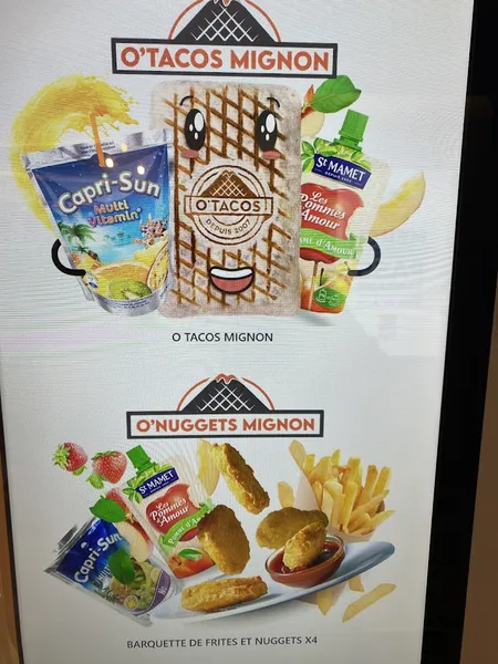 menu 1 of O'tacos Créteil Soleil