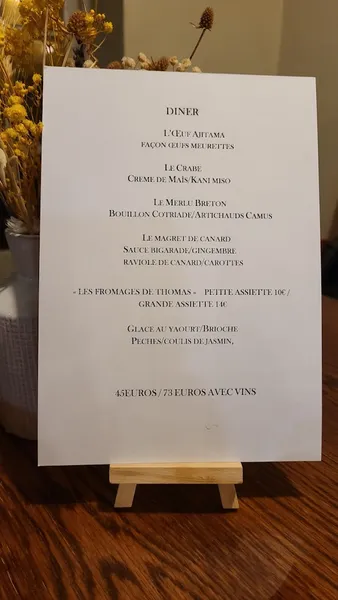 menu 2 of L'Aspérule Auxerre