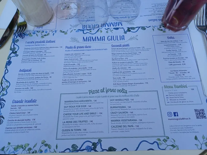 menu 1 of Mamma Giulia