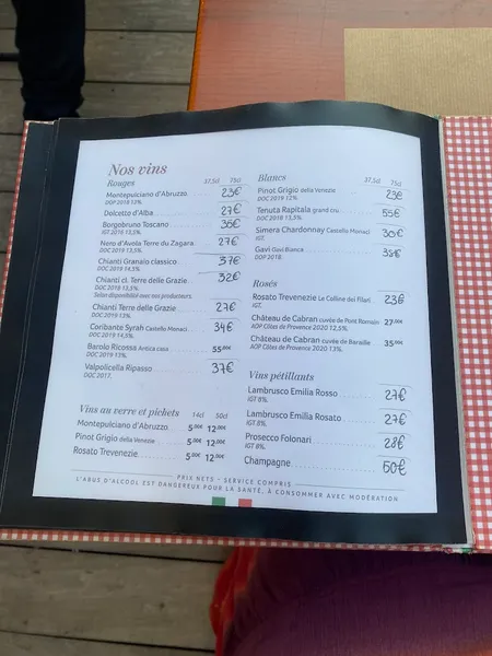 menu 2 of Mamma Mia Ristorante