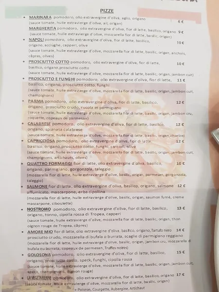 menu 2 of Gran Caffè Ristorante Amore Mio Tradizione Italiana