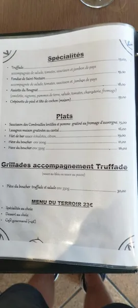 menu 0 of Le Village Auvergnat