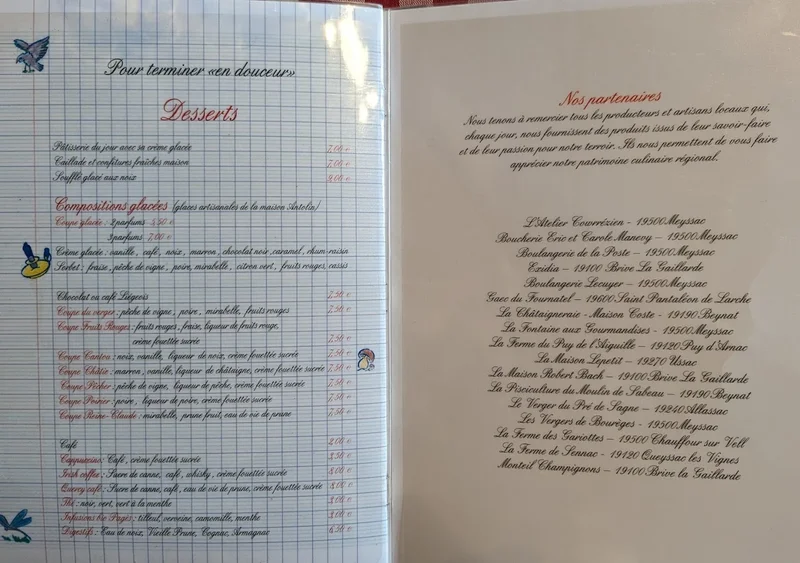 menu 1 of Le Cantou