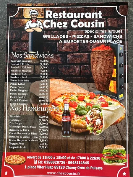 menu 0 of Chez cousin