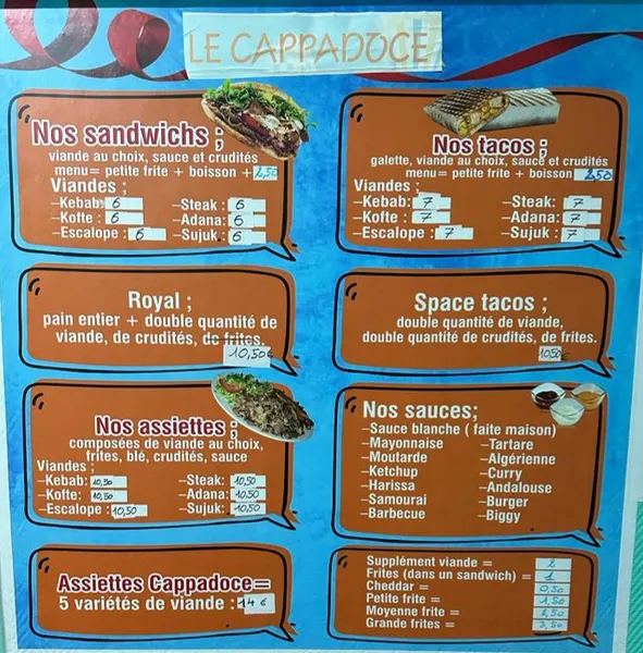 menu 0 of Restaurant le Cappadoce