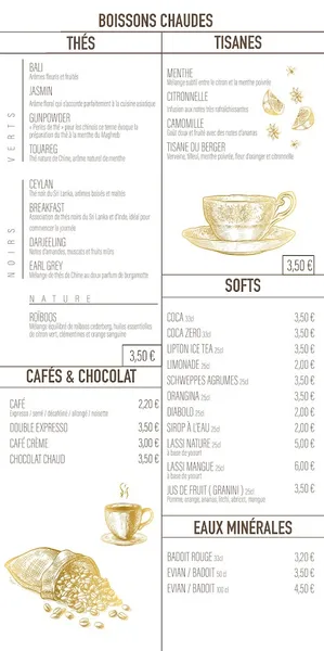 menu 0 of Thaï L'Inde