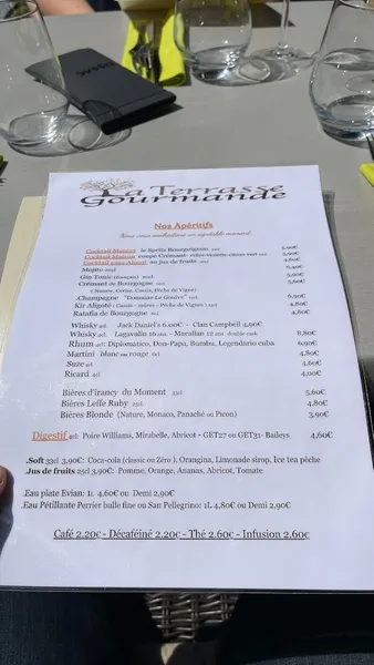 menu 0 of La Terrasse Gourmande