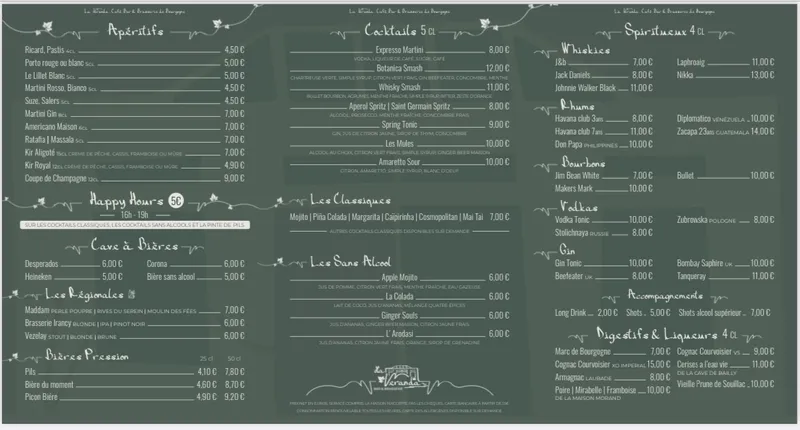 menu 0 of La Véranda