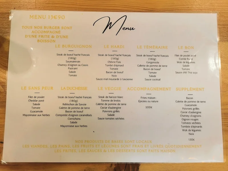 menu 0 of Le Burguignon
