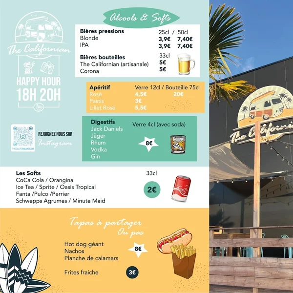 menu 2 of The Californian Jean Jaurès