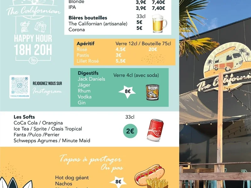 menu 2 of The Californian Jean Jaurès