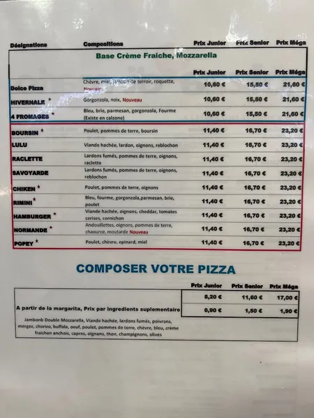 menu 0 of Pizza Di Mario