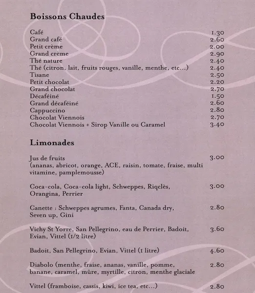 menu 2 of Le Plat d'Etain