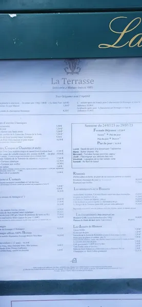 menu 2 of Le Grand Café de la Terrasse