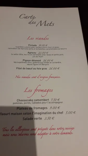 menu 1 of Restaurant Le Dauphin