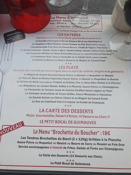 menu 0 of La Brochette du Boucher
