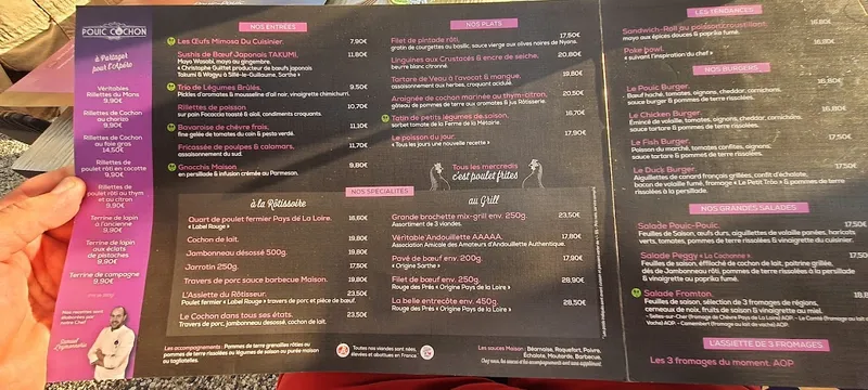 menu 2 of La Rôtisserie
