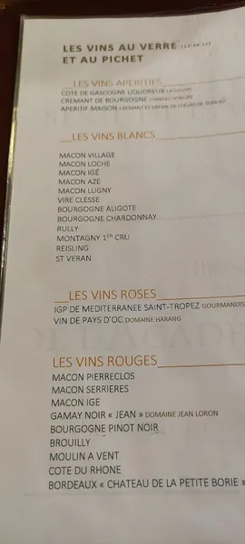 menu 1 of Brasserie de l'Académie