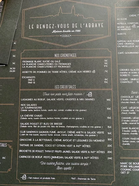 menu 1 of Le Rendez-Vous de l'Abbaye